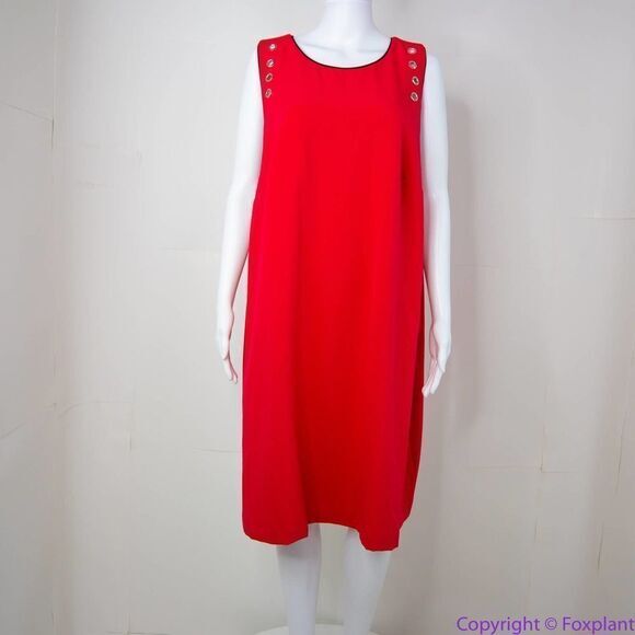 NEW Julia Jordan red sleeveless shift dress with mental cut-out detail, 16 - Picture 13 of 16